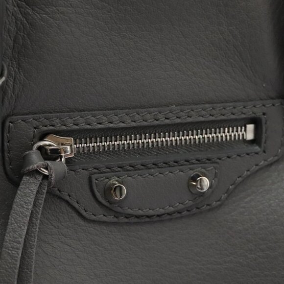 BALENCIAGA Paper Mini Hand Bag Leather Gray 370926 Auth PP323AM - Picture 12 of 16